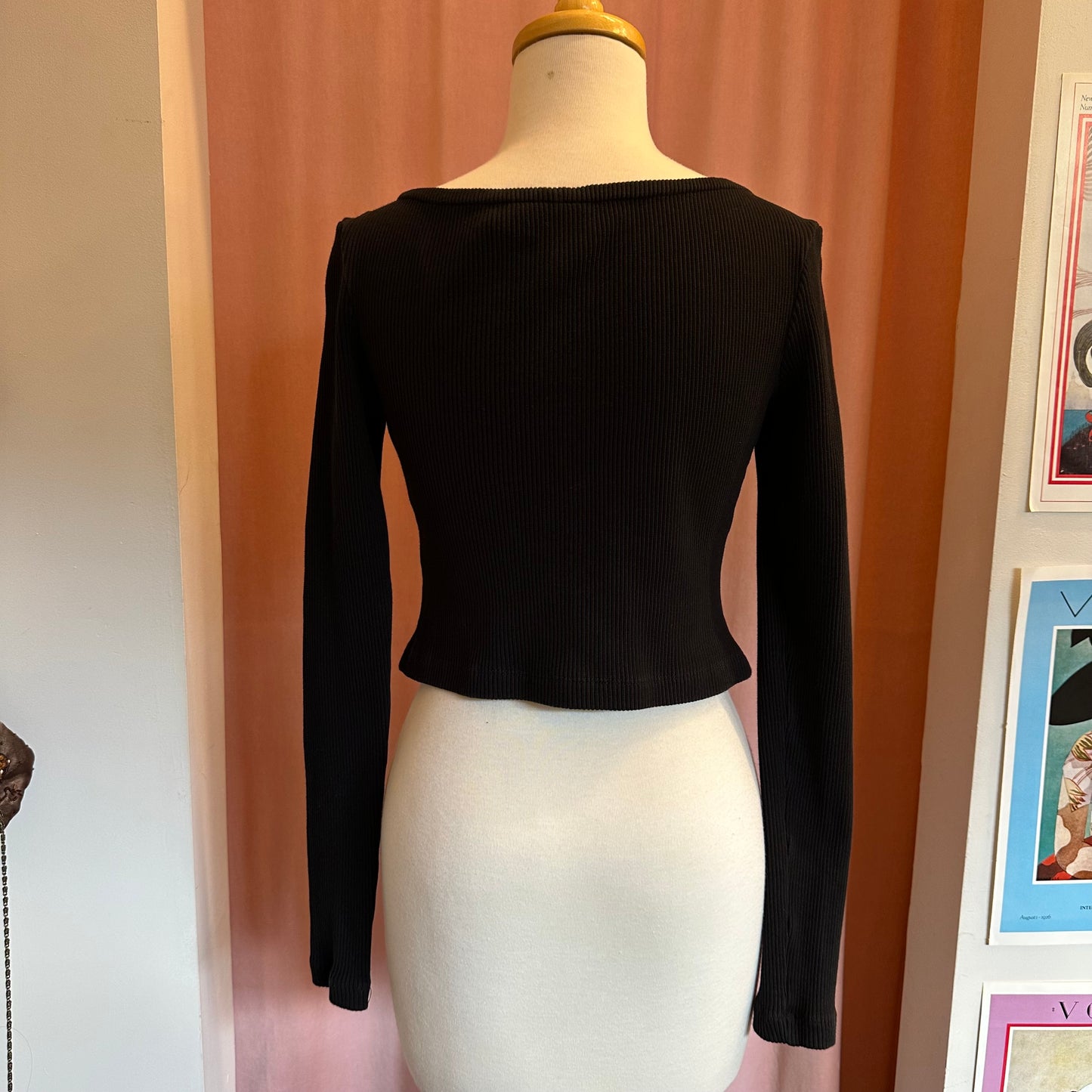 Ribbed Black Hook & Eye Longsleeve (XS)