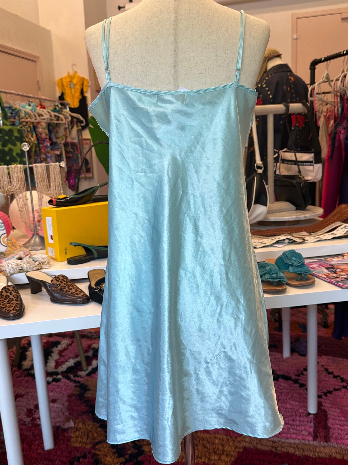 2000s Blue Slip Dress (M)