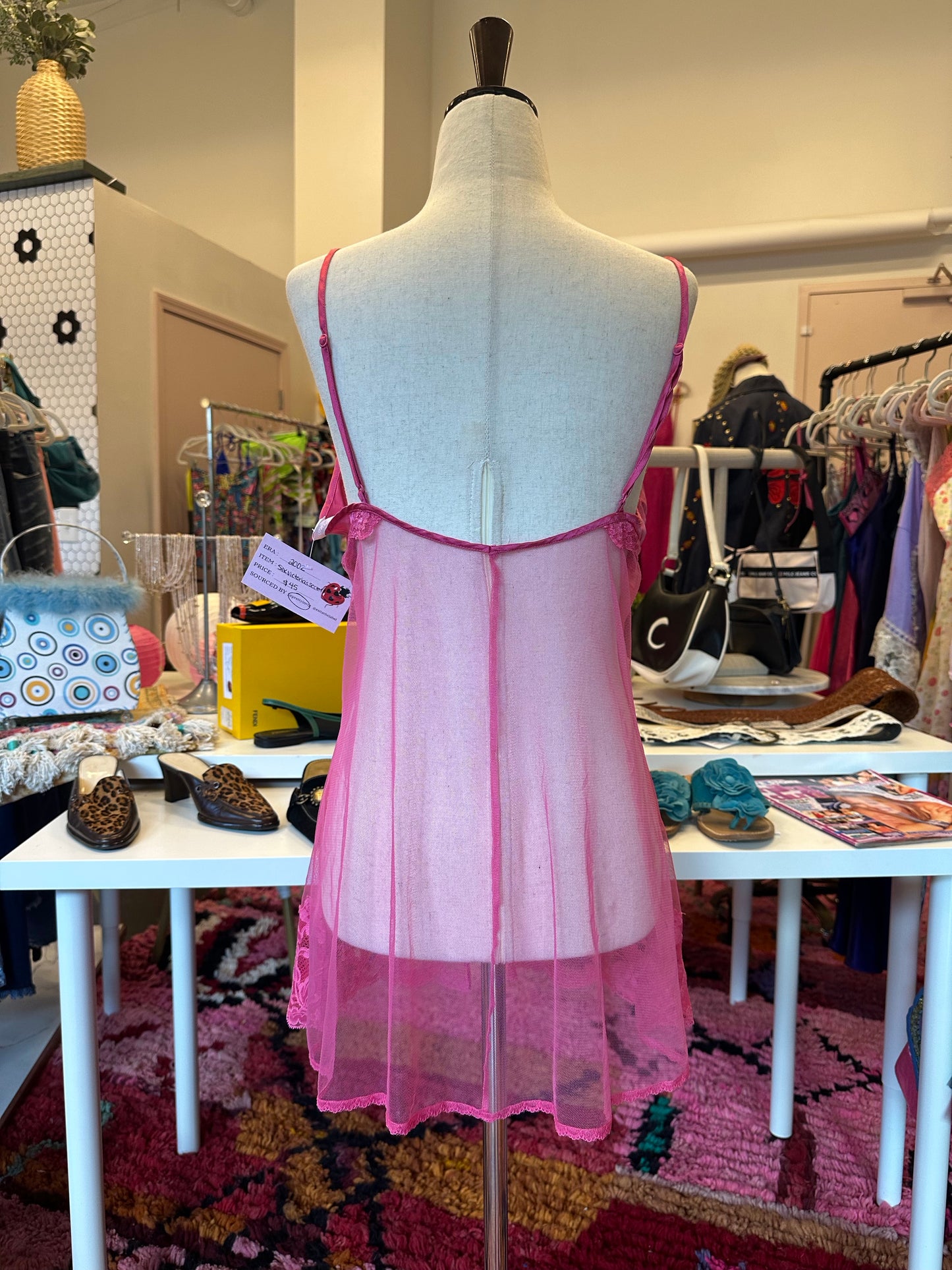 2002 Pink Mesh Babydoll (M)