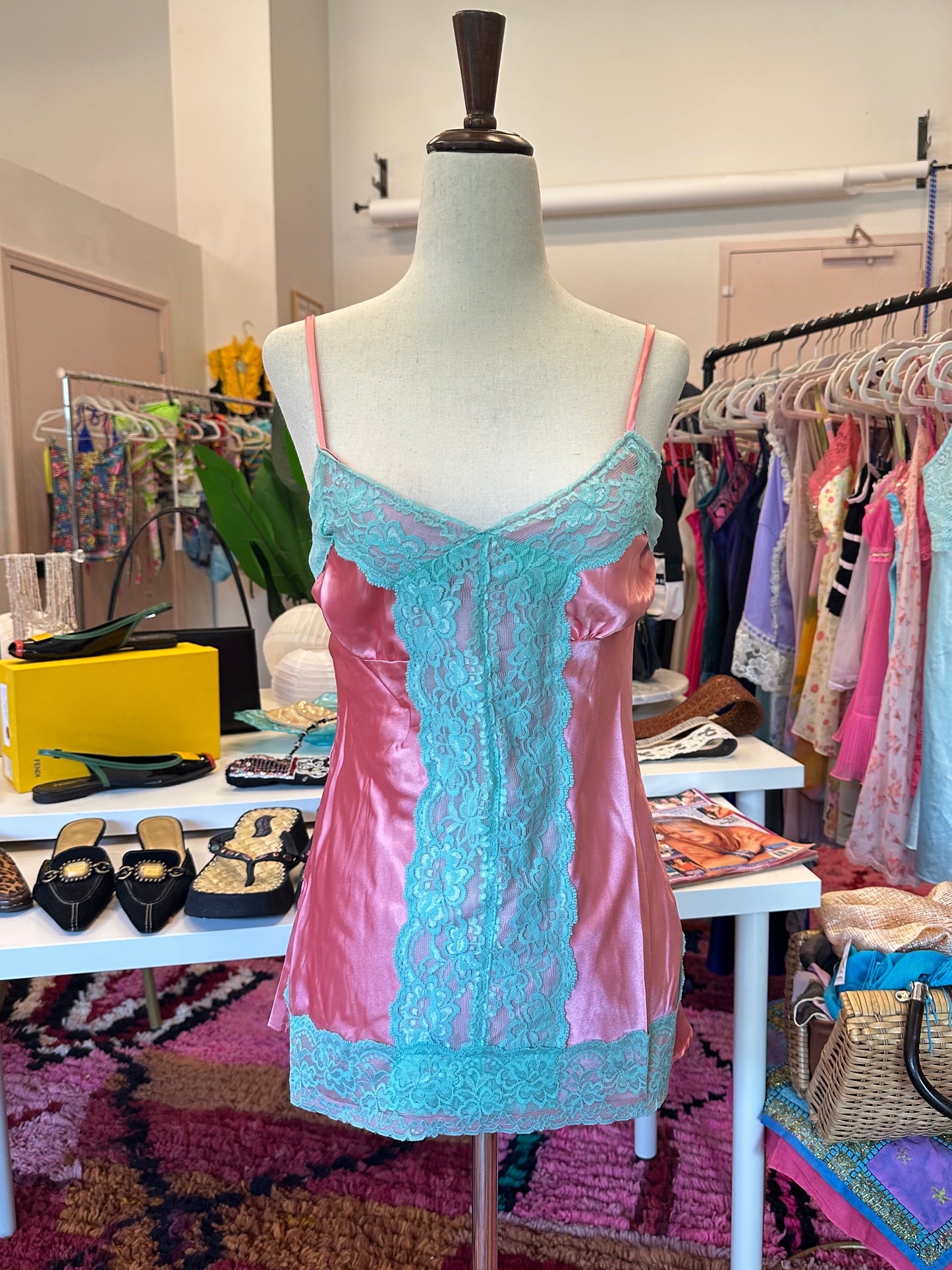 Y2K Satin Lace Cami (S)