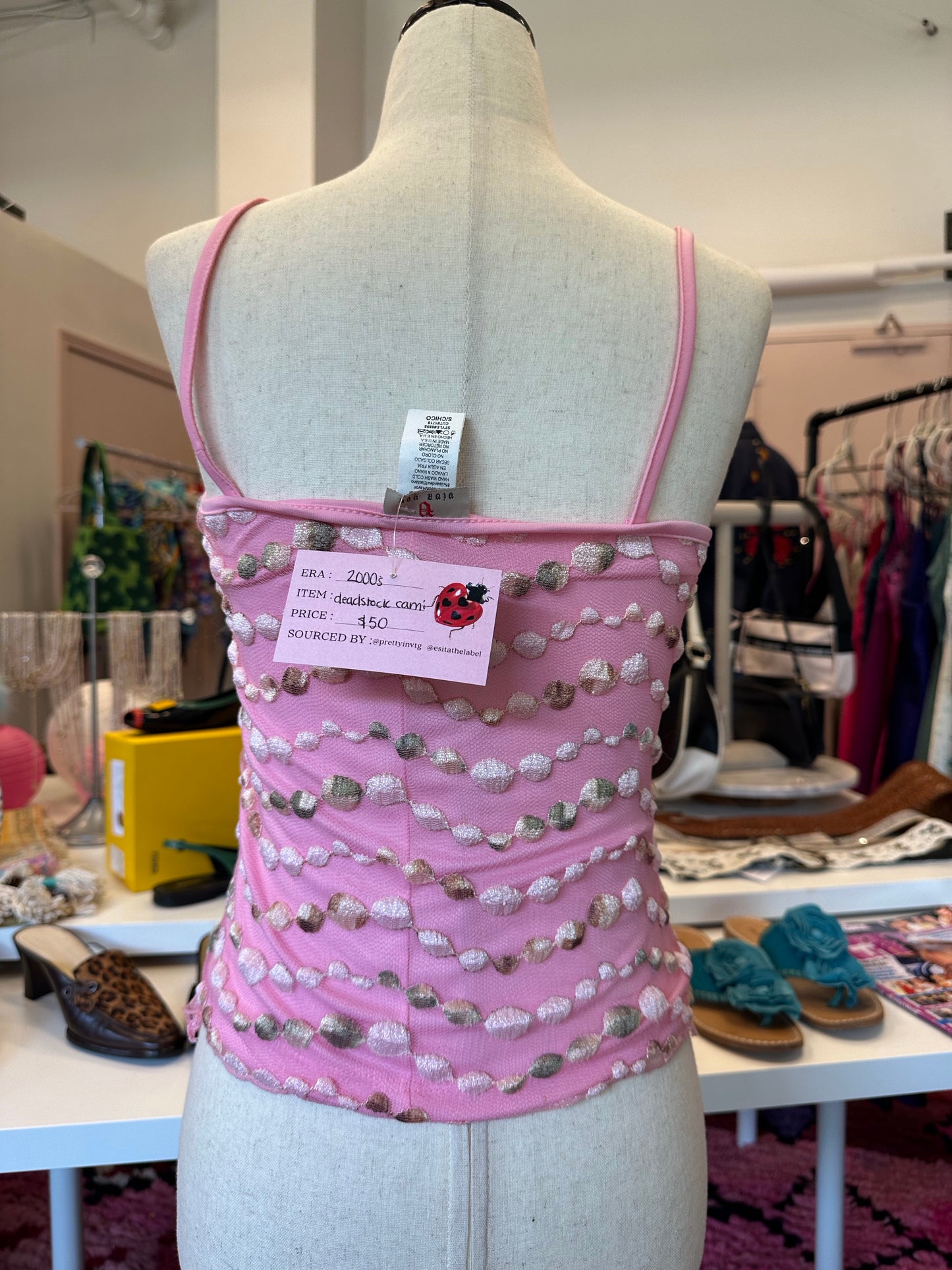 Y2K Embellished Pink Top (S)
