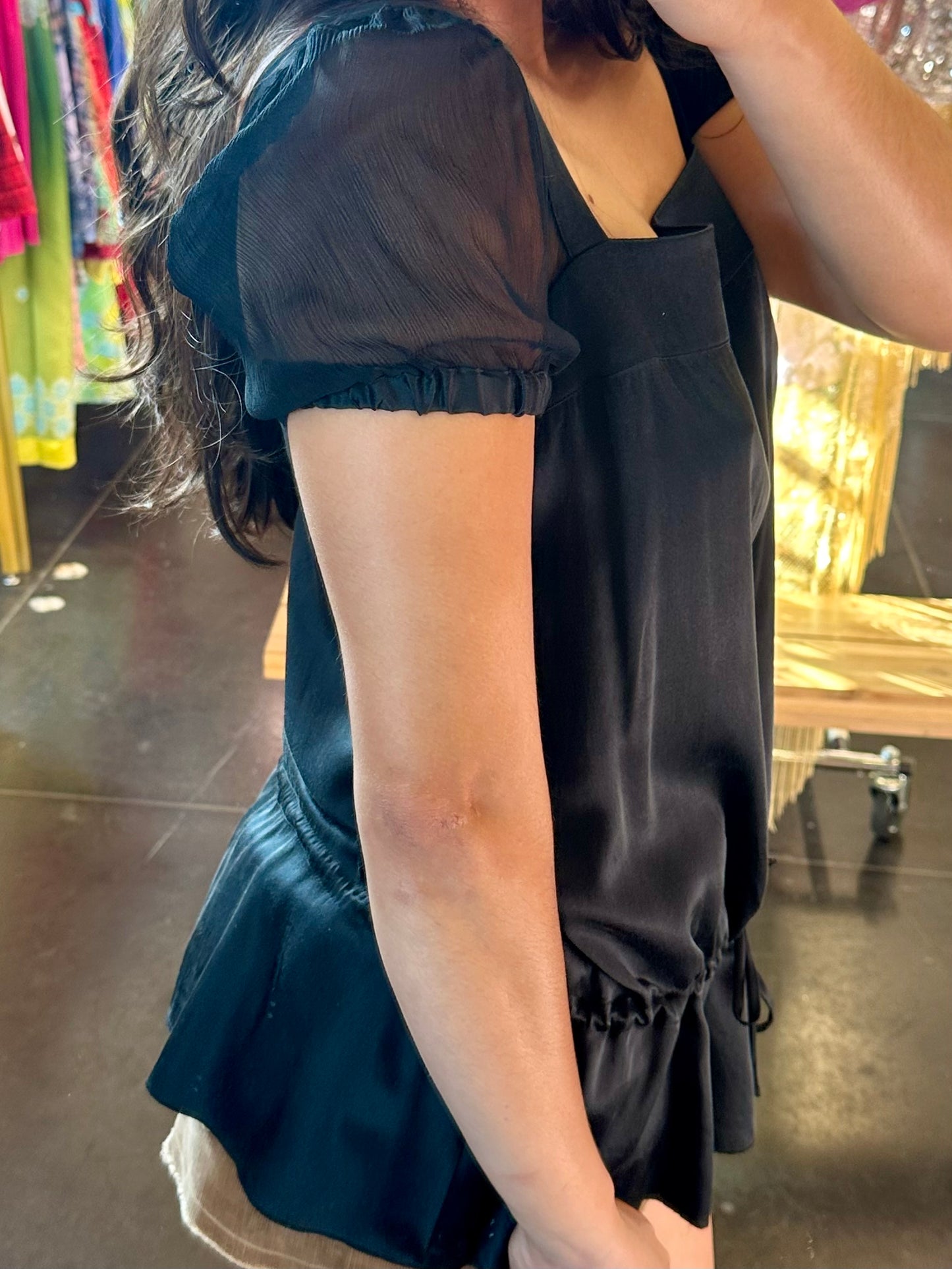Y2K Silk Drop Waist Top (S)
