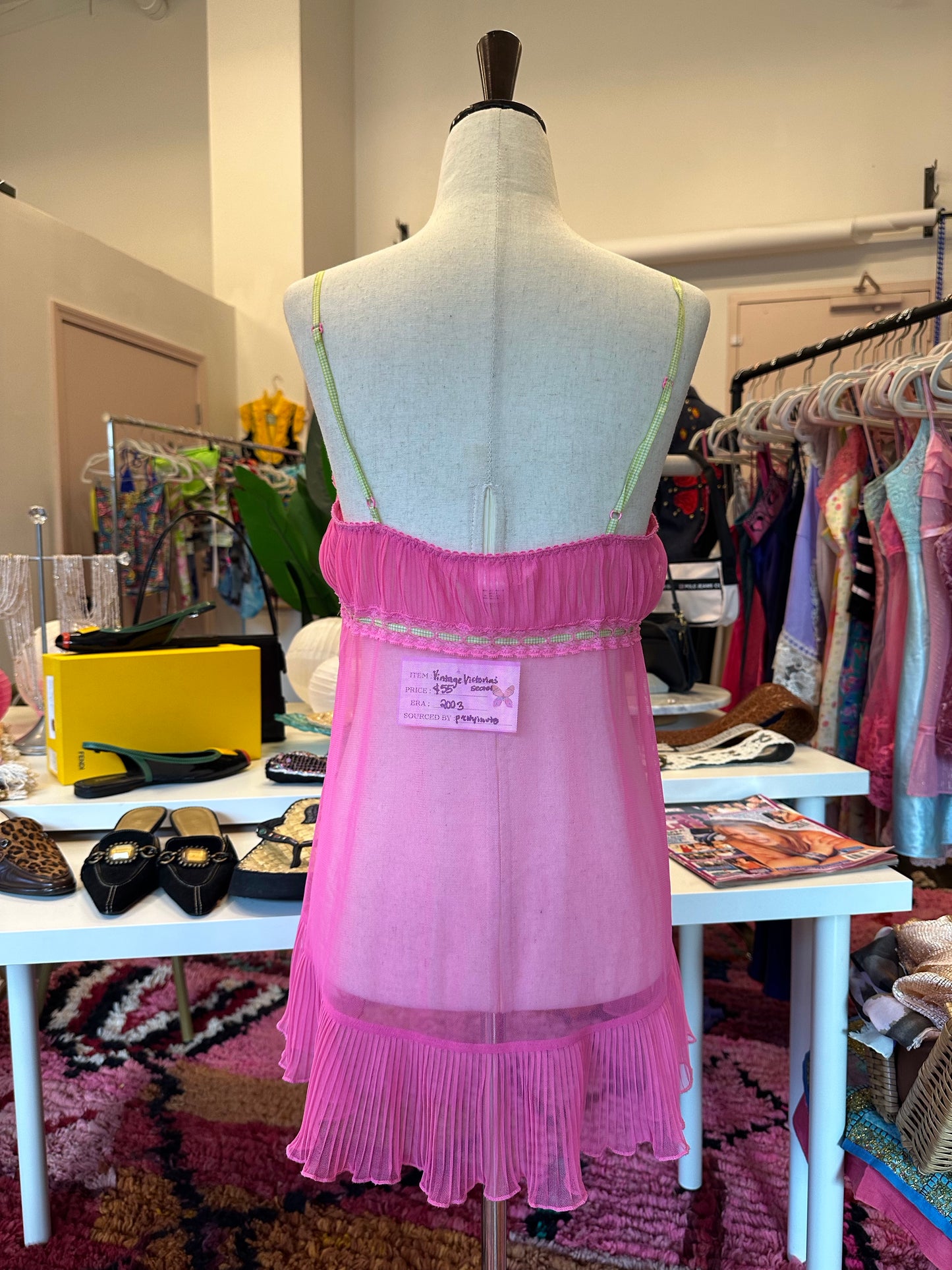2003 Pink Gingham Mesh Slip (S)