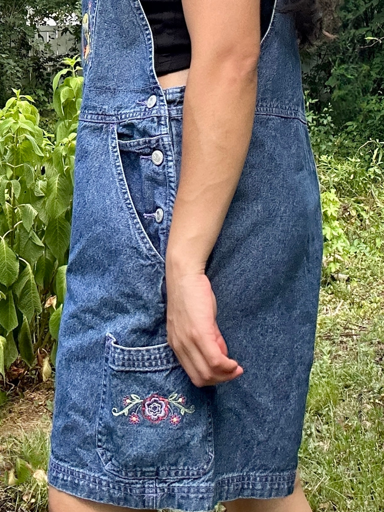 Y2K Tweety Denim Short Overalls (14W/16W)