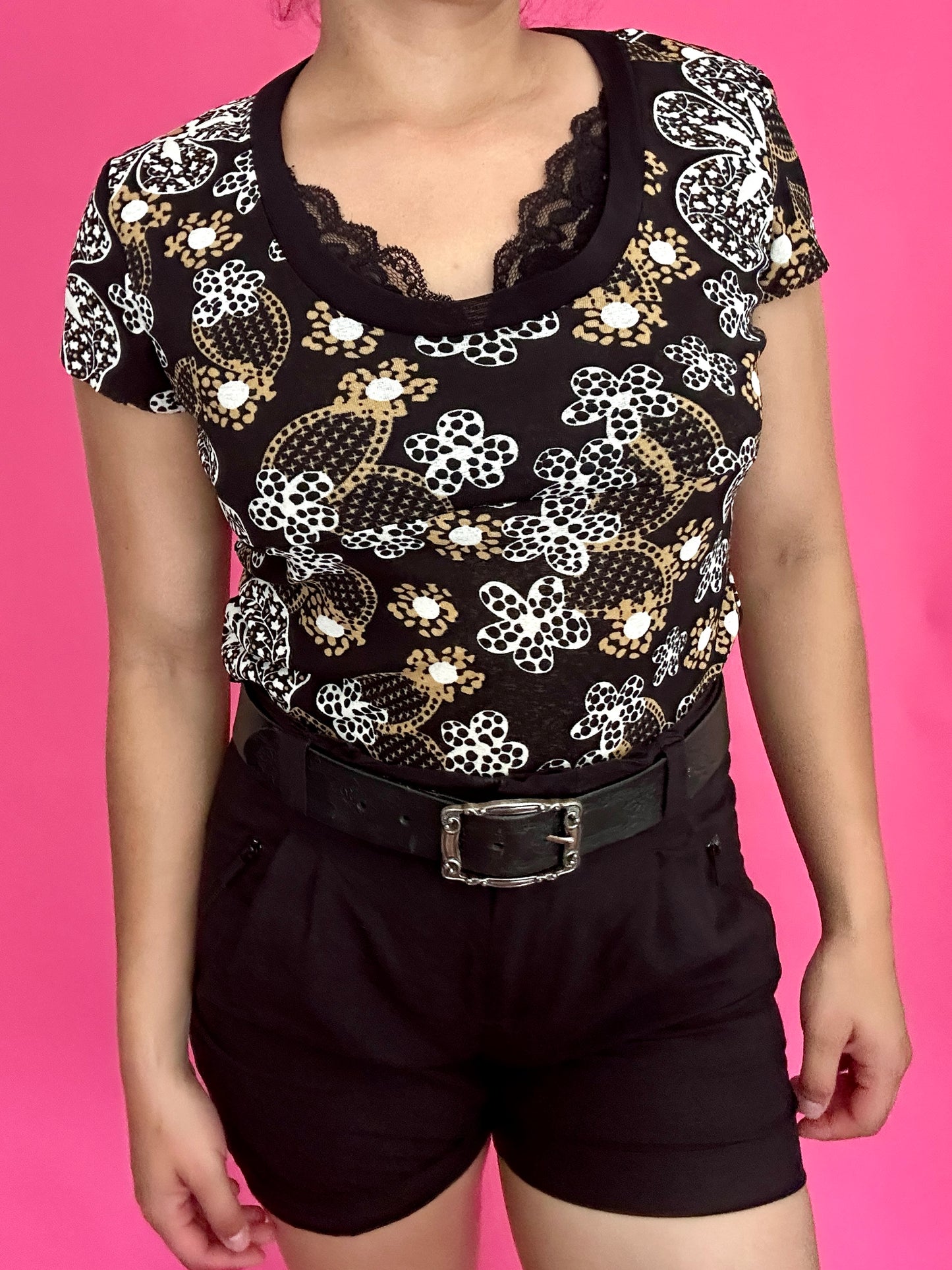 Y2K Mesh Lace Layered Top