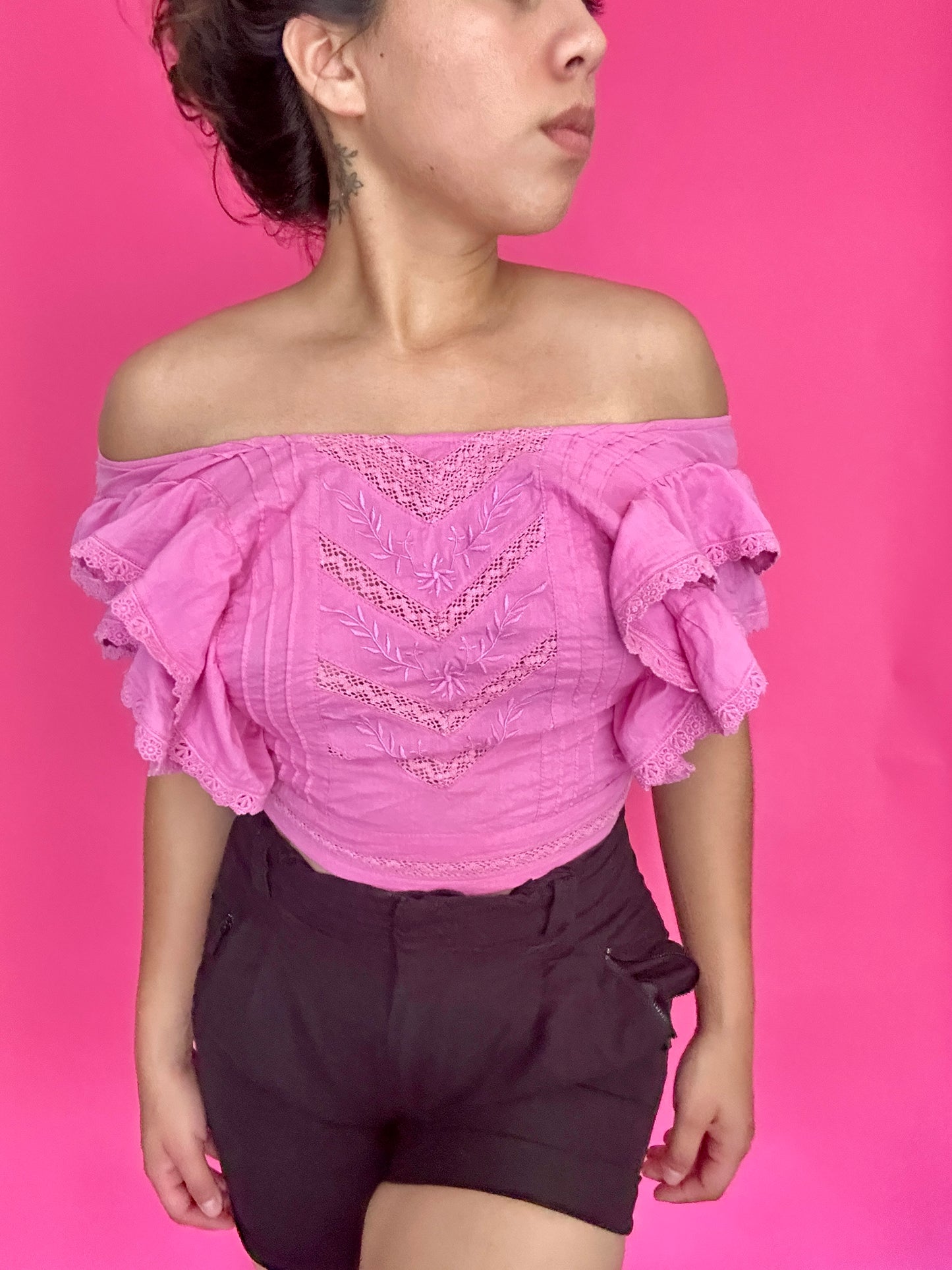 Jen’s Pirate Booty Pink Crop Top (S)