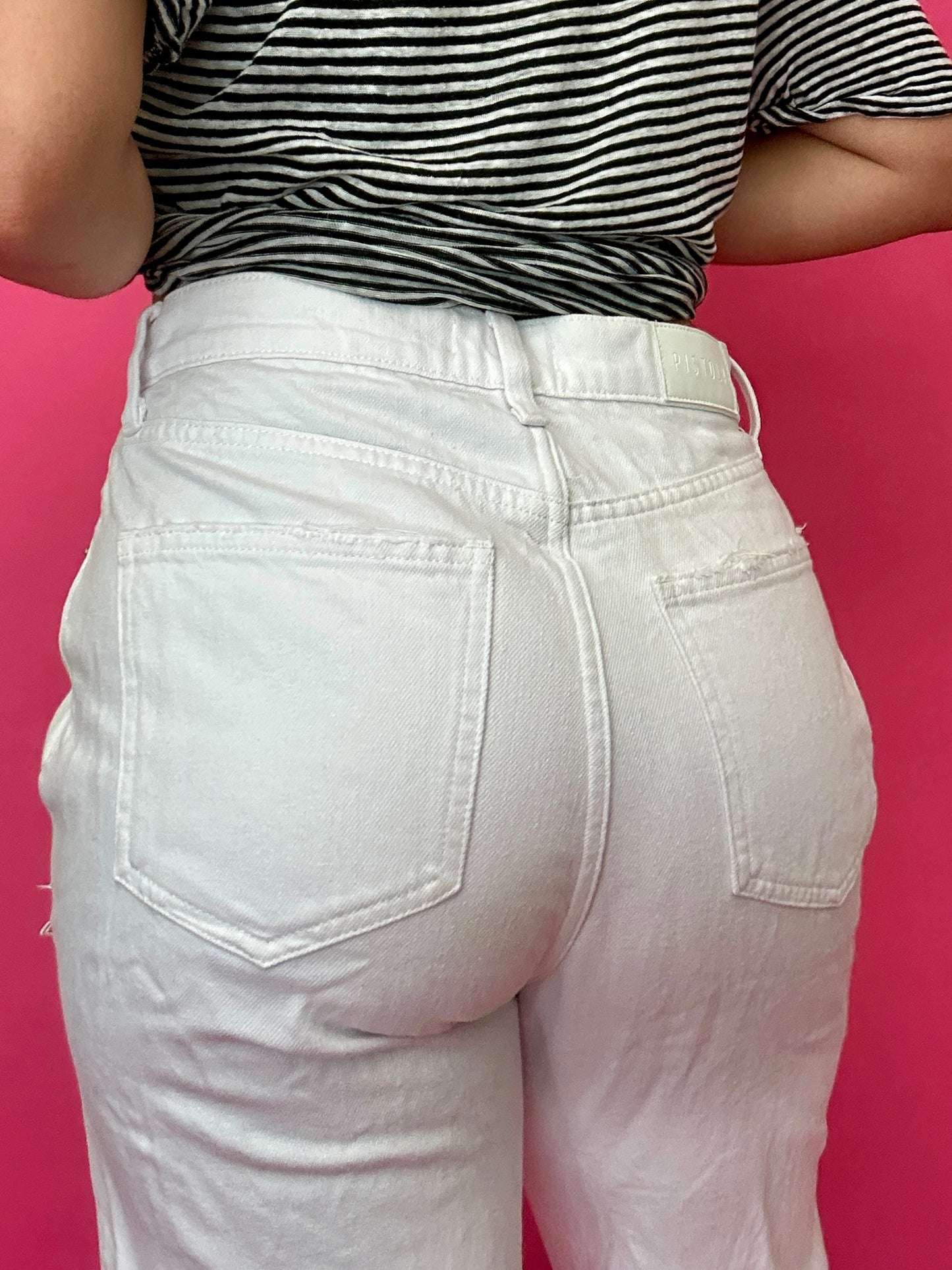 Pistola Distressed Denim White (28”W)