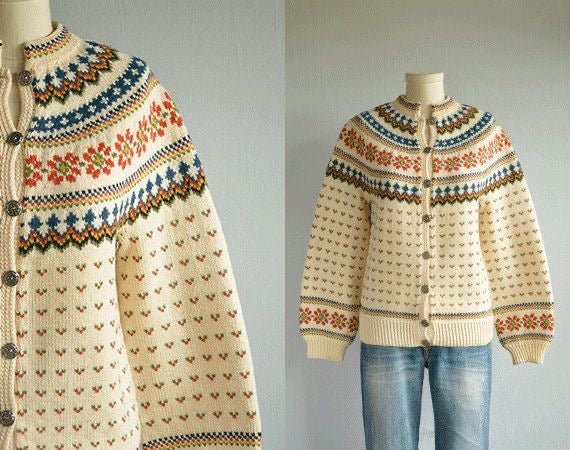 1950s Nordic Wool Fair Isle Sweater (L) - Esita The Label