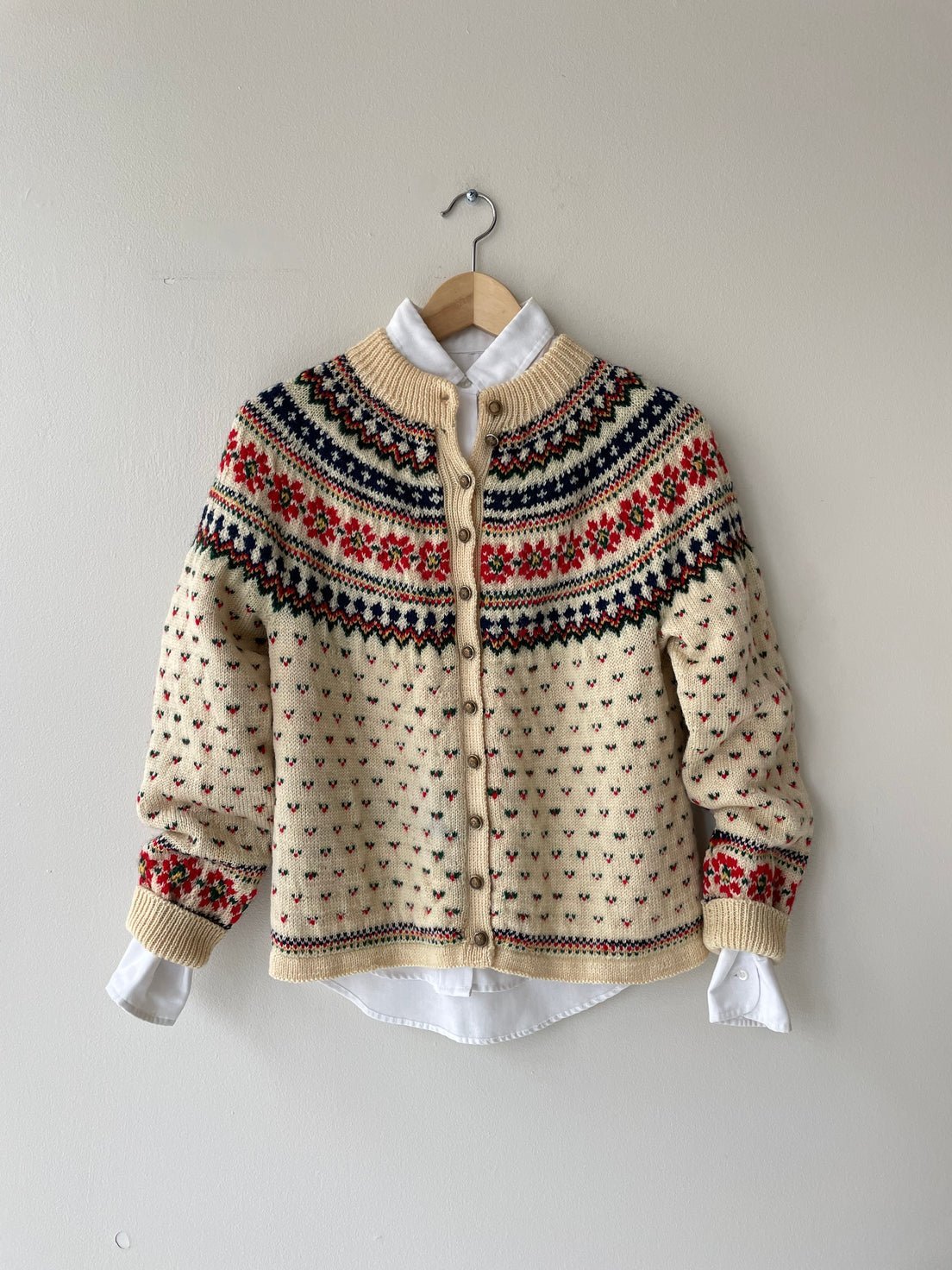 1950s Nordic Wool Fair Isle Sweater (L) - Esita The Label