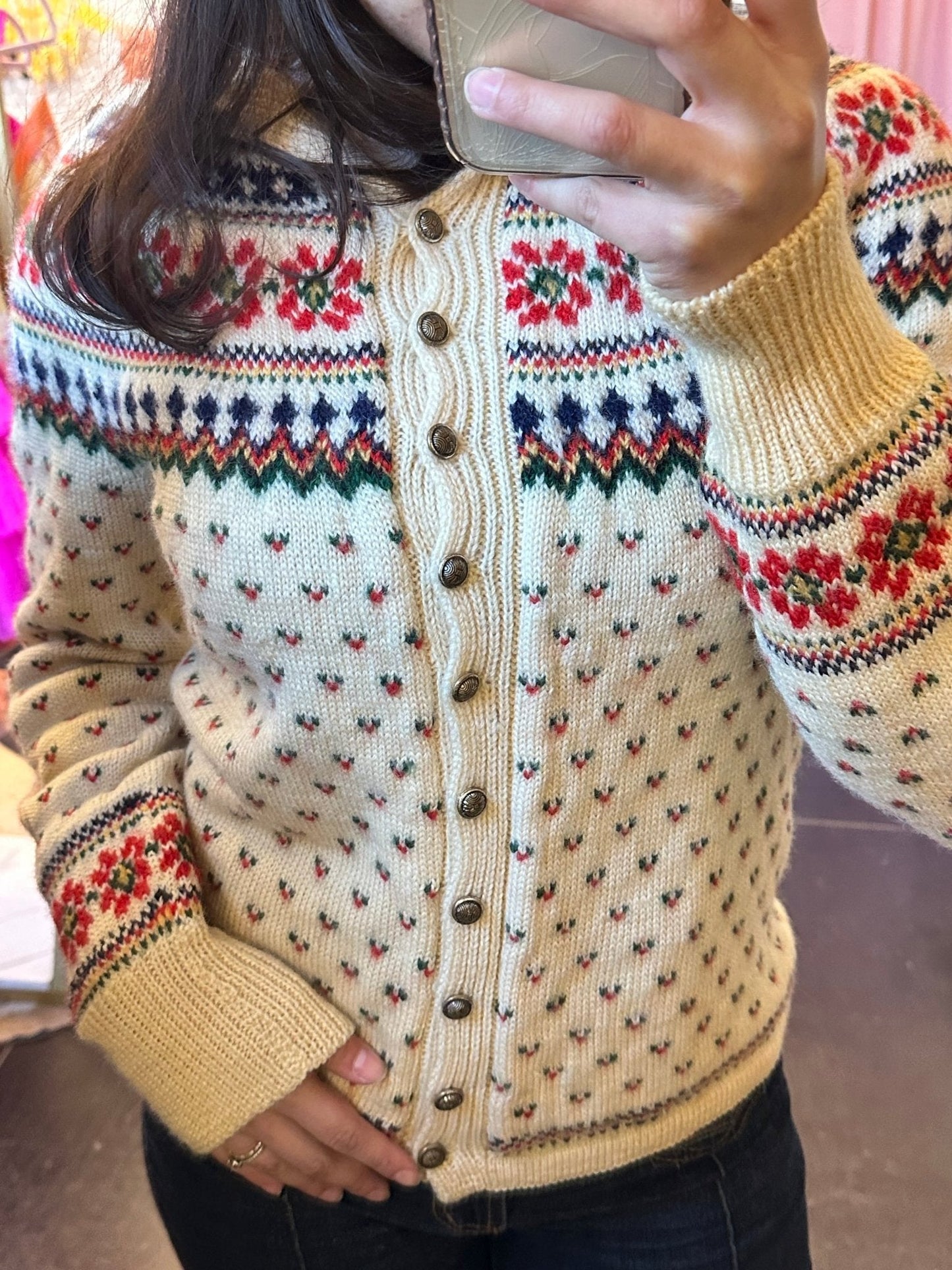 1950s Nordic Wool Fair Isle Sweater (L) - Esita The Label