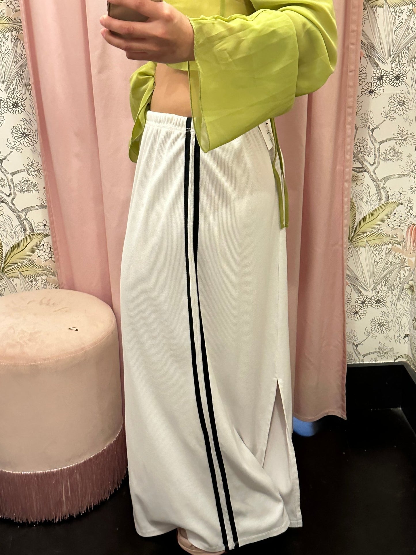 90s White Athletic Maxi Skirt (M/L) - Esita The Label