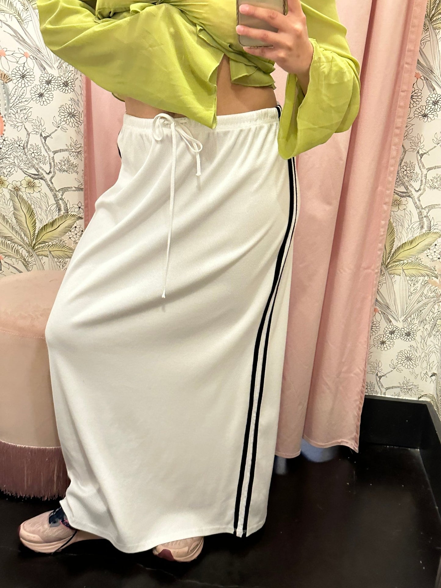 90s White Athletic Maxi Skirt (M/L) - Esita The Label