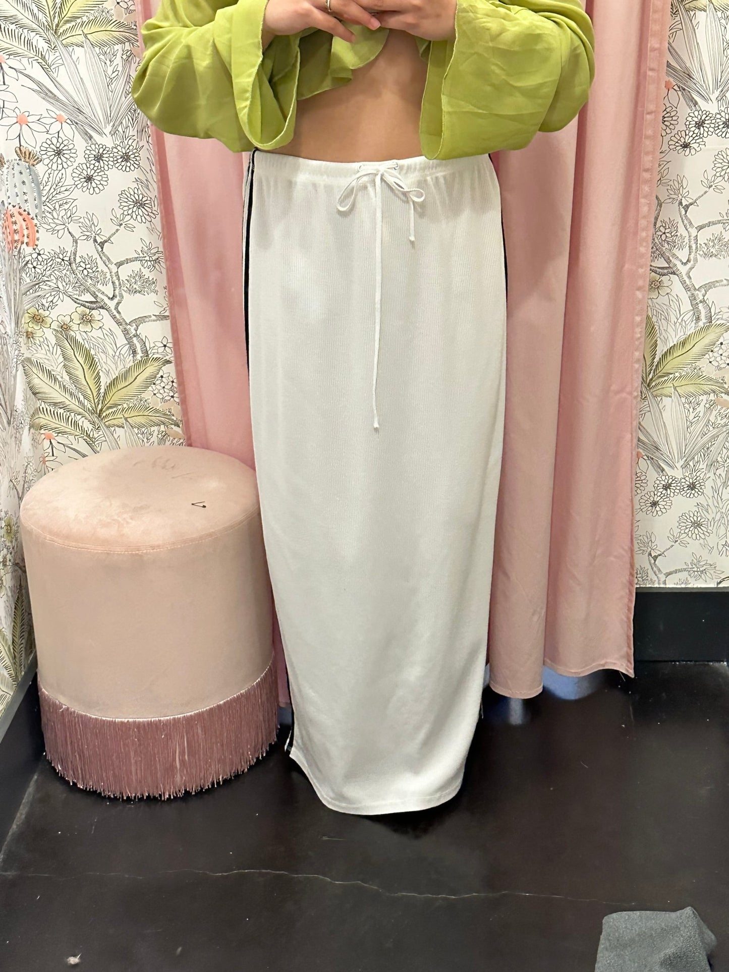 90s White Athletic Maxi Skirt (M/L) - Esita The Label