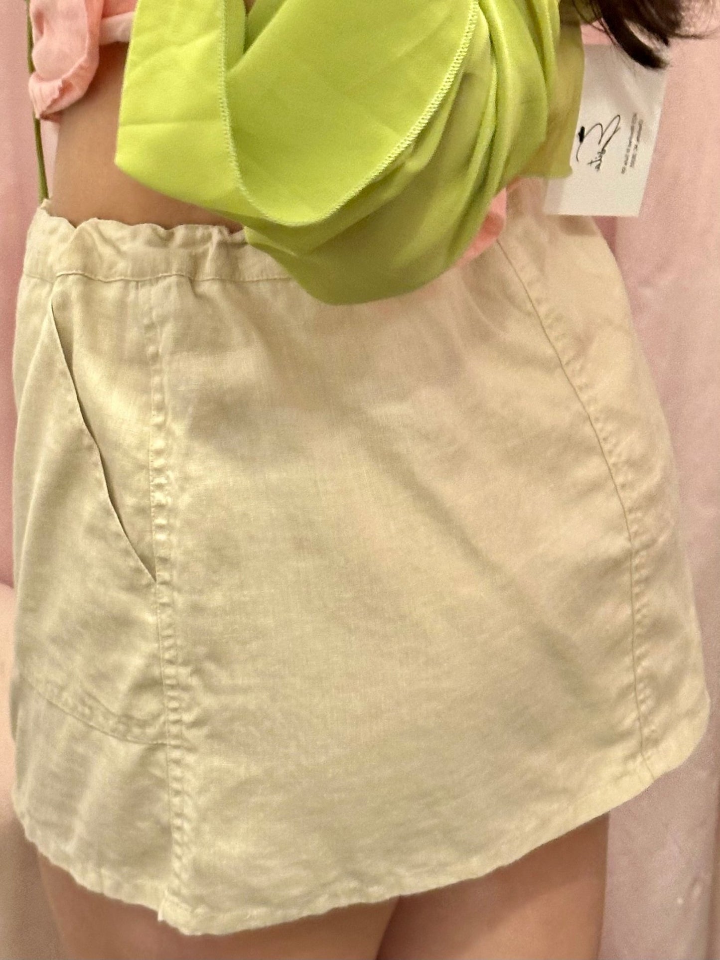 Y2K Linen Mini Skirt (M) - Esita The Label