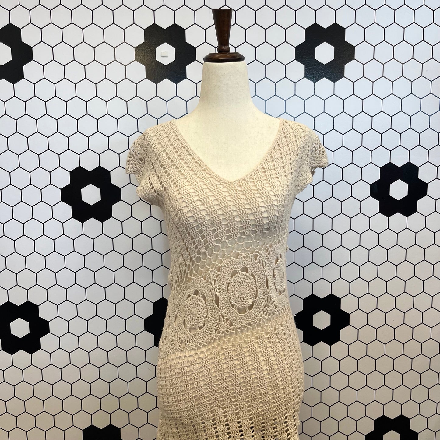 Y2K Crochet Express Tunic/Mini Dress (S)