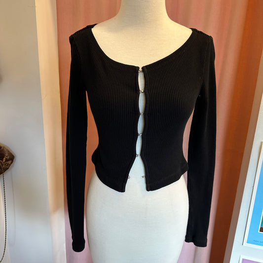 Ribbed Black Hook & Eye Longsleeve (XS)