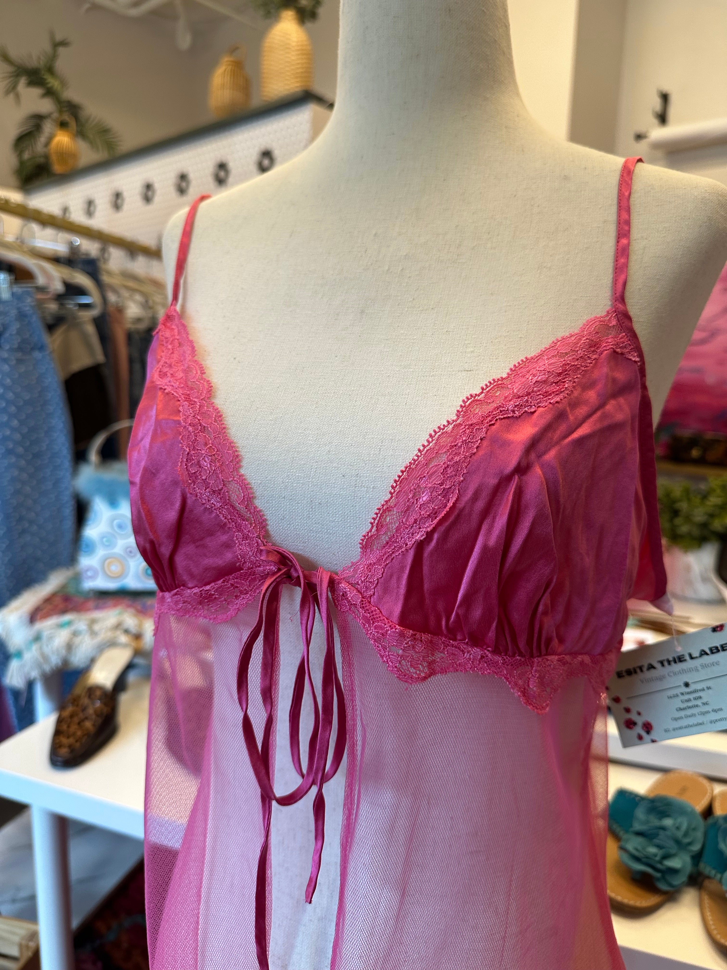 2002 Pink Mesh Babydoll (M)