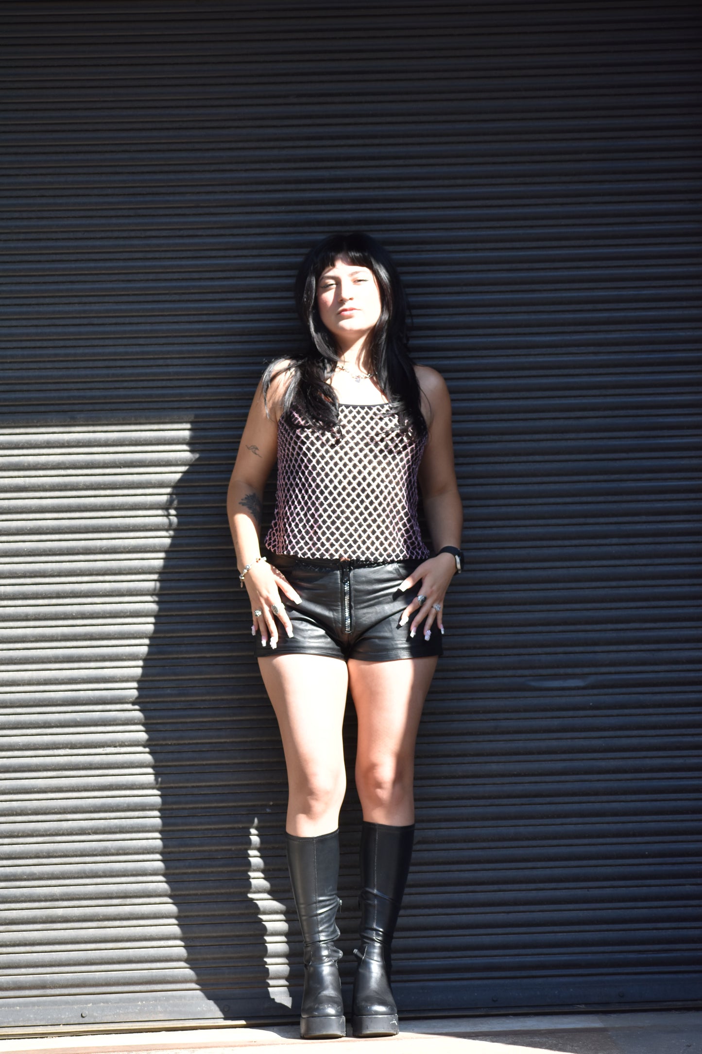 Genuine Leather Black Shorts (XL)
