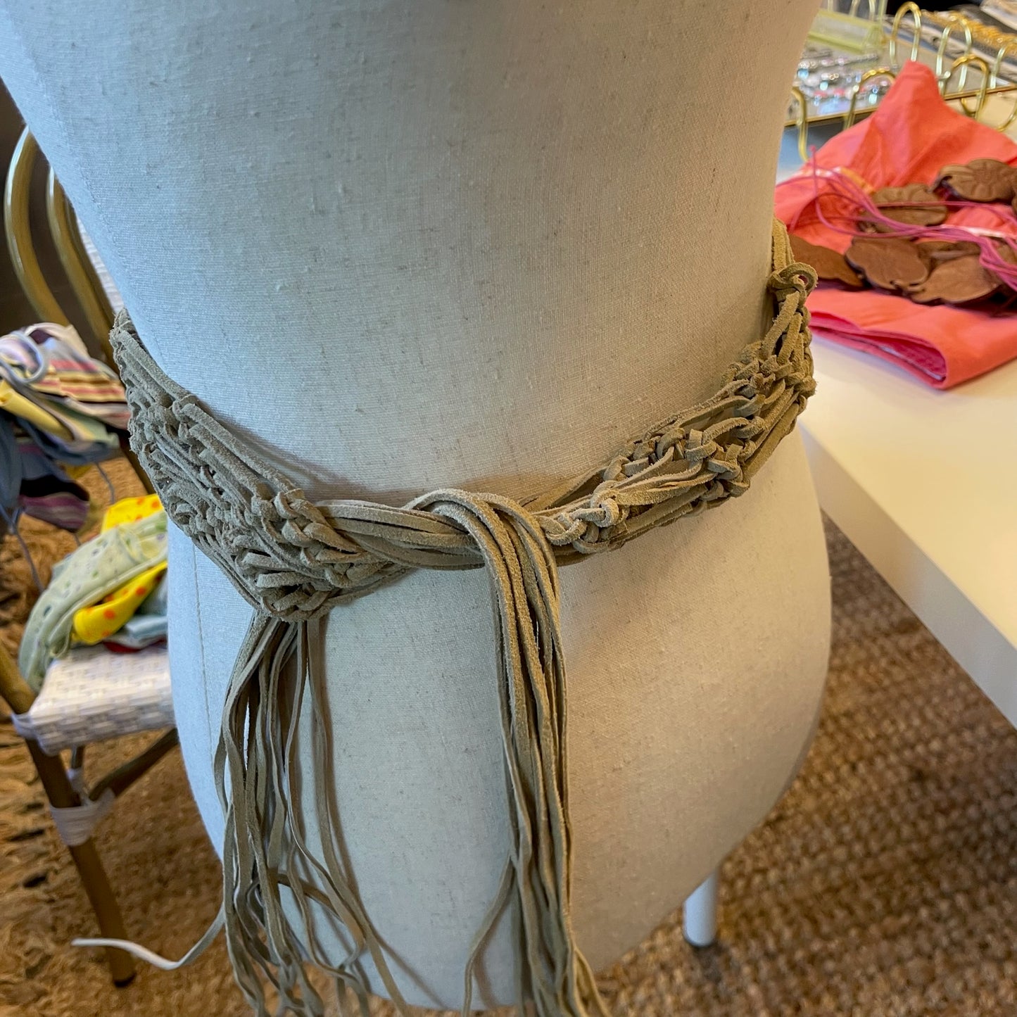 Suede Rope Fringe Belt