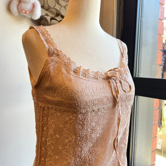 Vintage Y2k Pale Pink Milkmaid Top By Express (L)