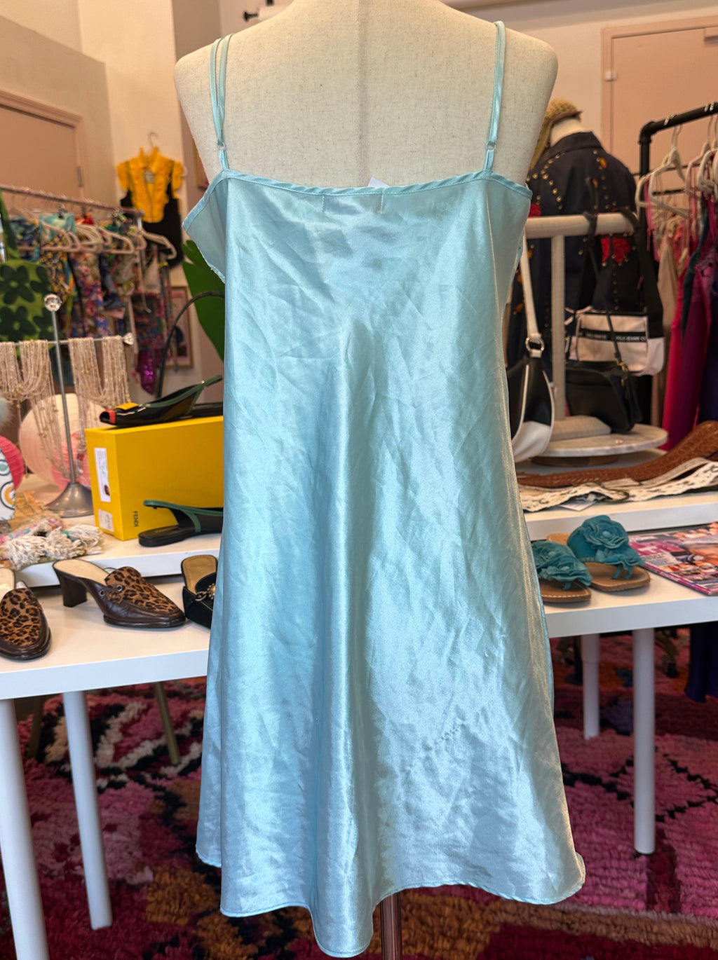 2000s Blue Slip Dress (M)