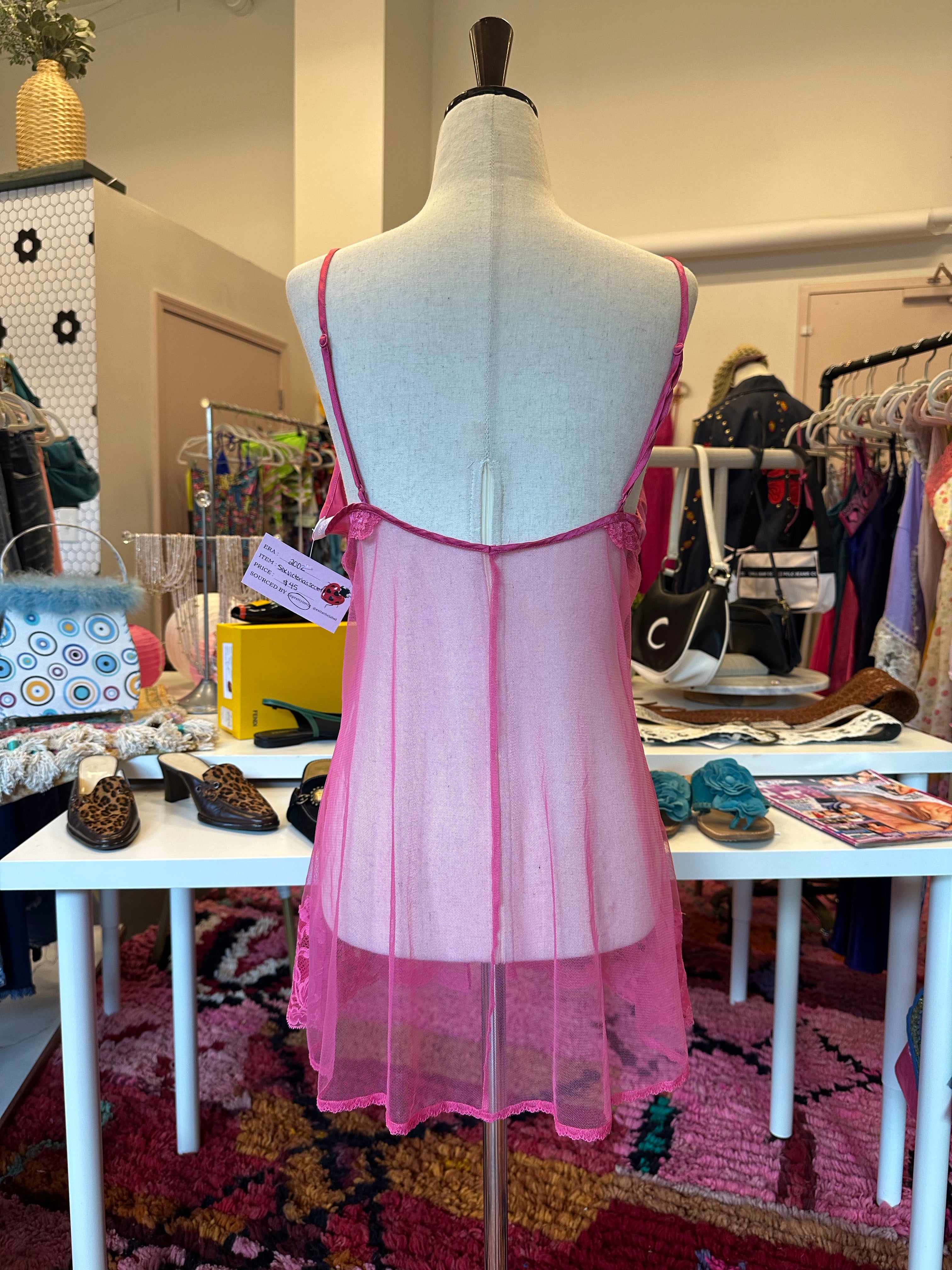 2002 Pink Mesh Babydoll (M)