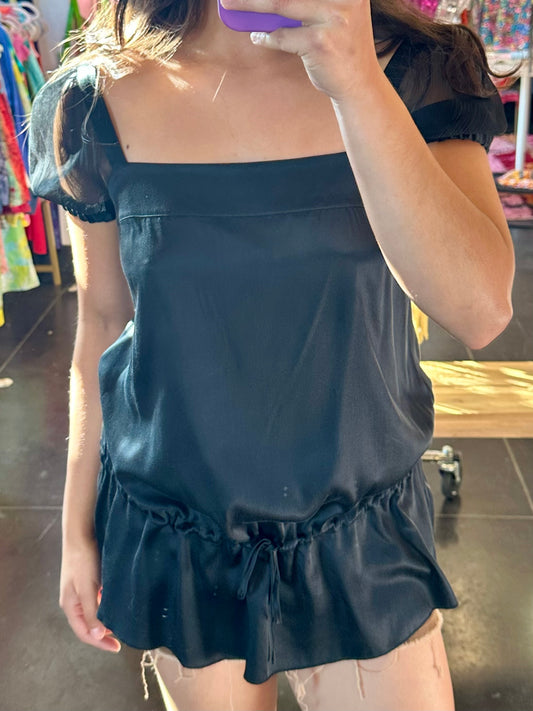 Y2K Silk Drop Waist Top (S)