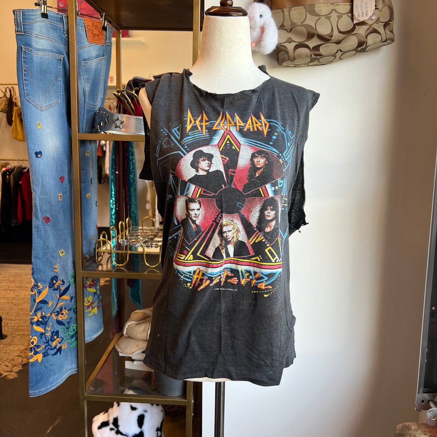 Vintage 70s Thrashed Distressed Band Tee Deff Leppard (S)