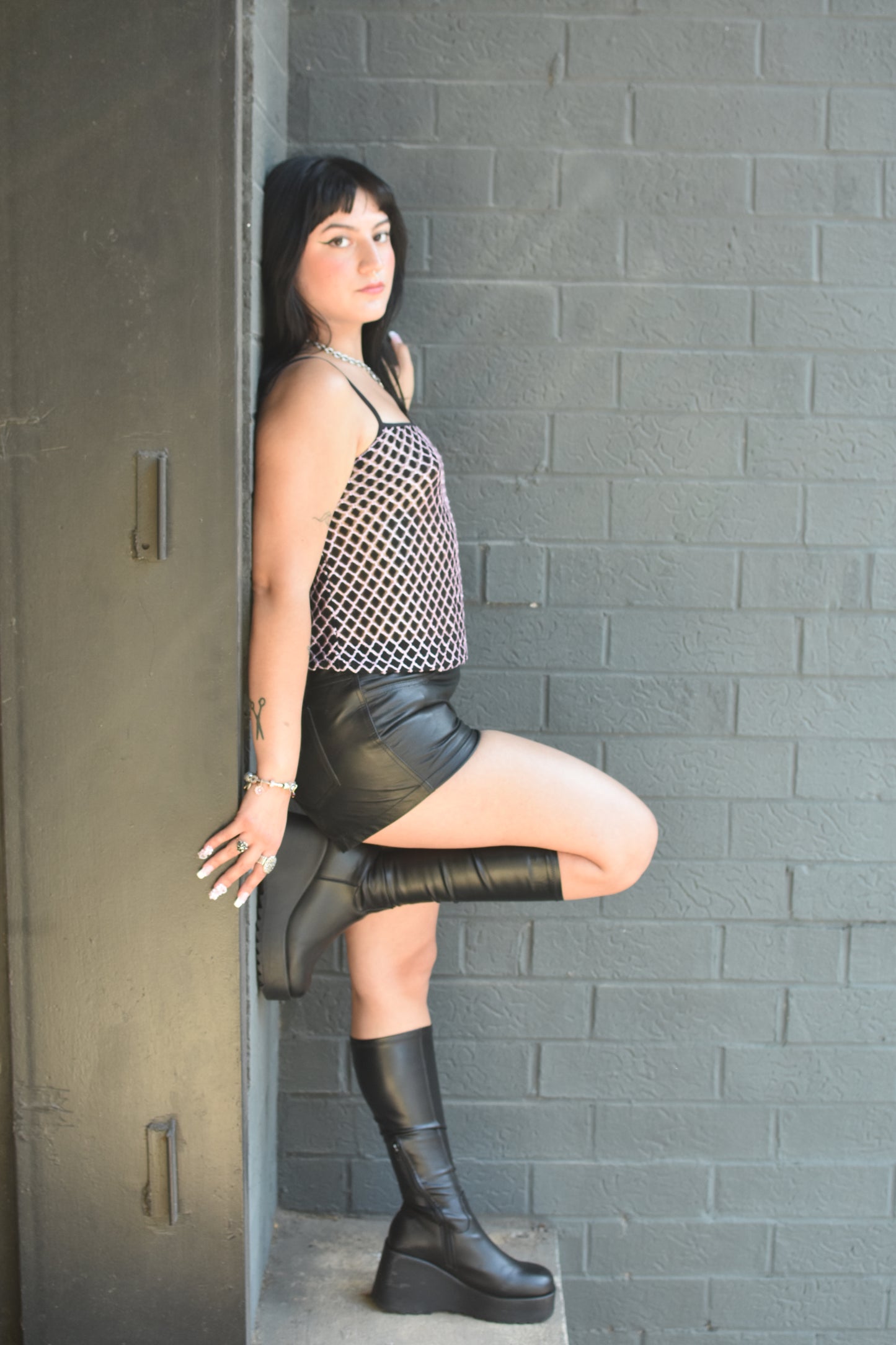 Genuine Leather Black Shorts (XL)