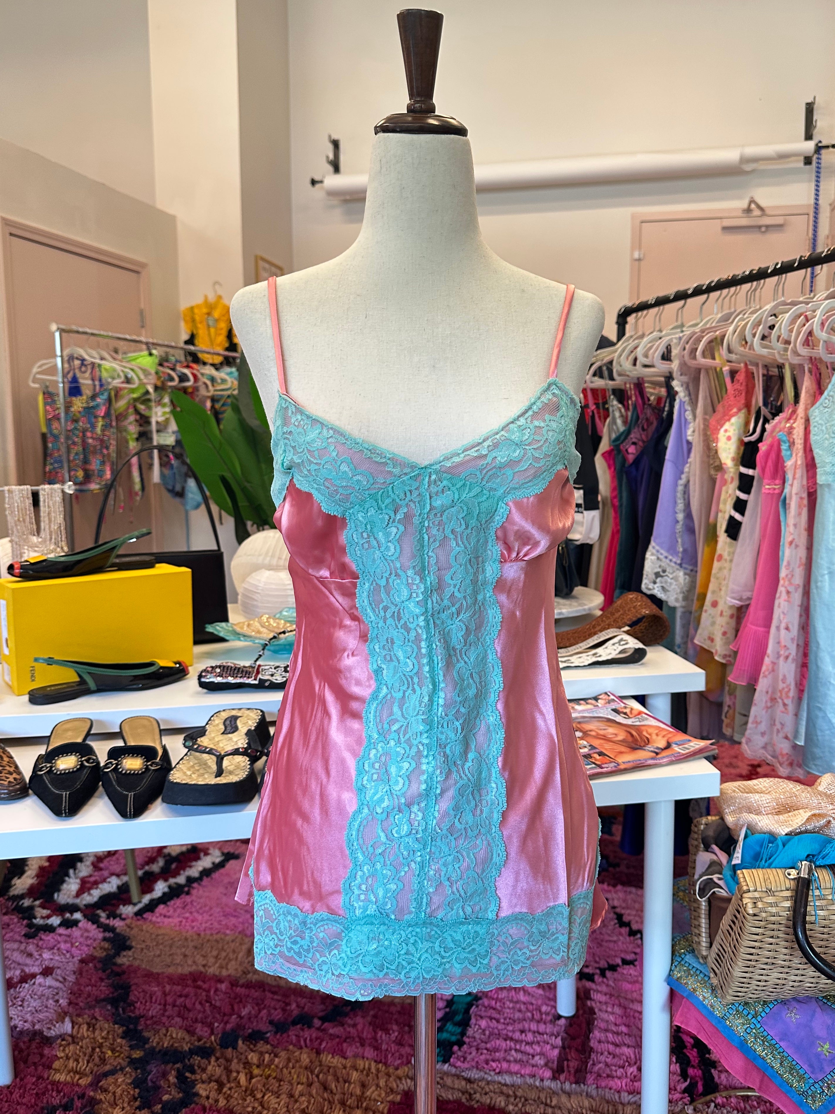 Y2K Satin Lace Cami (S)