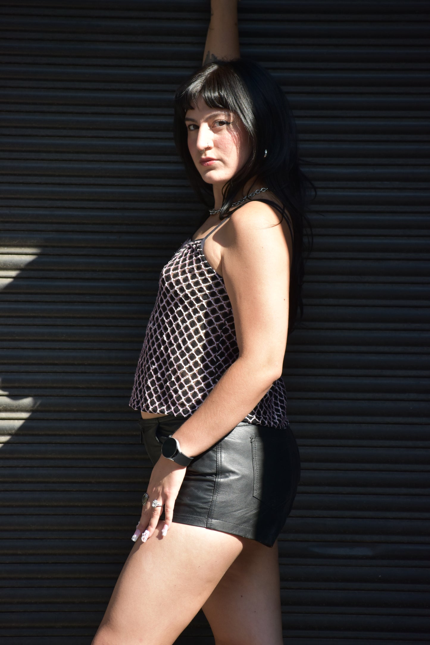 Genuine Leather Black Shorts (XL)