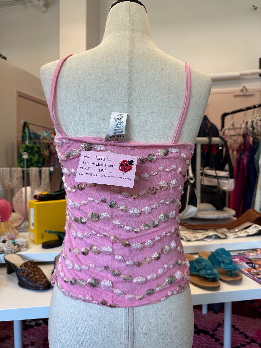 Y2K Embellished Pink Top (S)