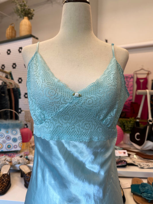 2000s Blue Slip Dress (M)
