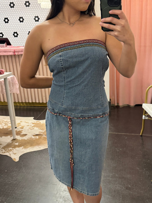 90s Sluzi Denim Dress (13/14)