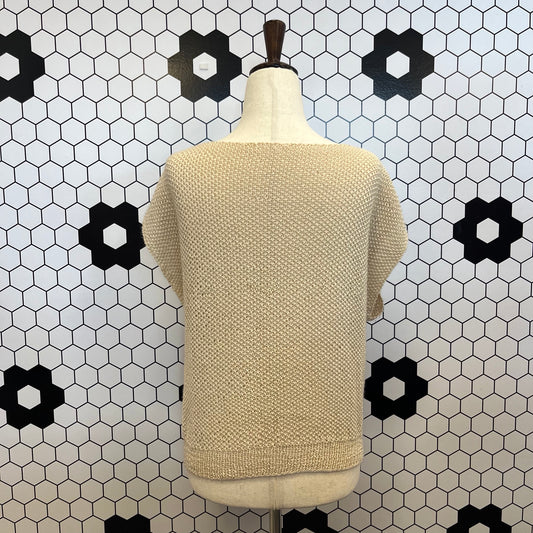 Vintage Tan Crochet Top (S/M)