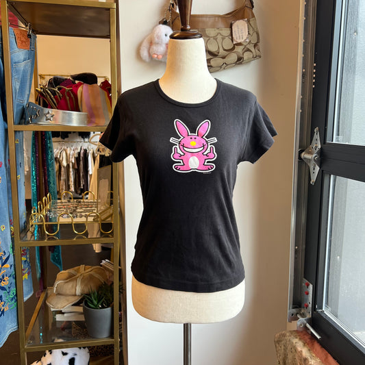 Vintage Y2k Happy Bunny Graphic Baby Tee (L)