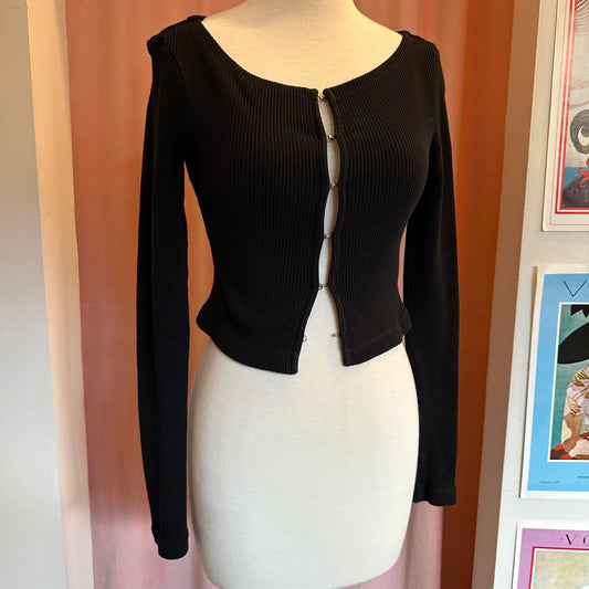Ribbed Black Hook & Eye Longsleeve (XS)