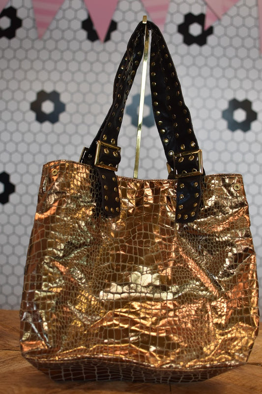Y2K Snakeskin Grommet Tote