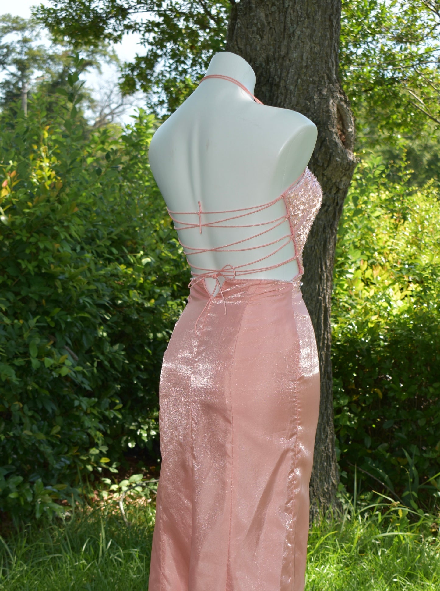 Y2K Nadine Peach Strappy Gown (5)