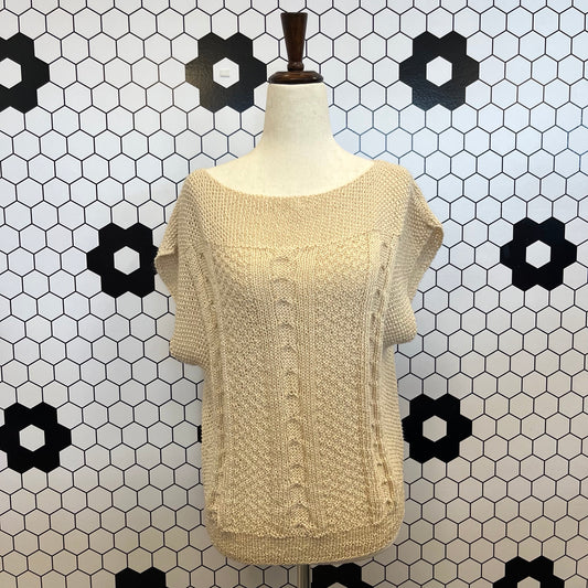 Vintage Tan Crochet Top (S/M)