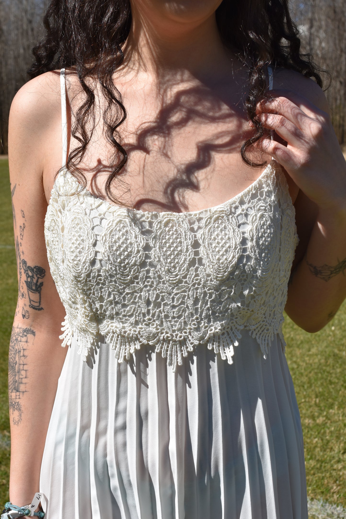 White Flora Slip Dress (M)