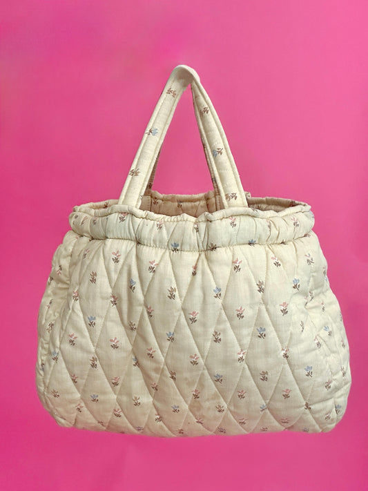 Vintage Yellow Quilted Bag