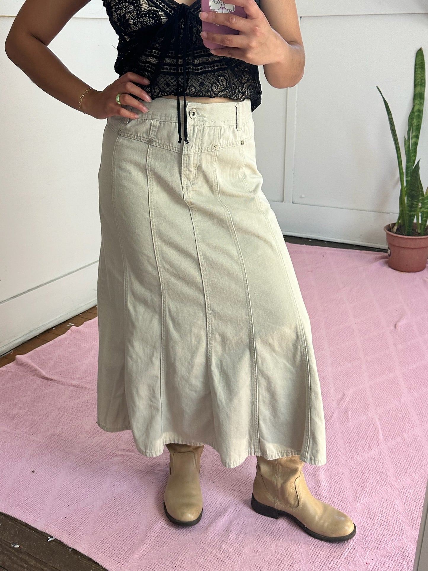 Y2K Neutral Maxi Skirt (8/M)