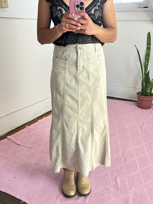 Y2K Neutral Maxi Skirt (8/M)