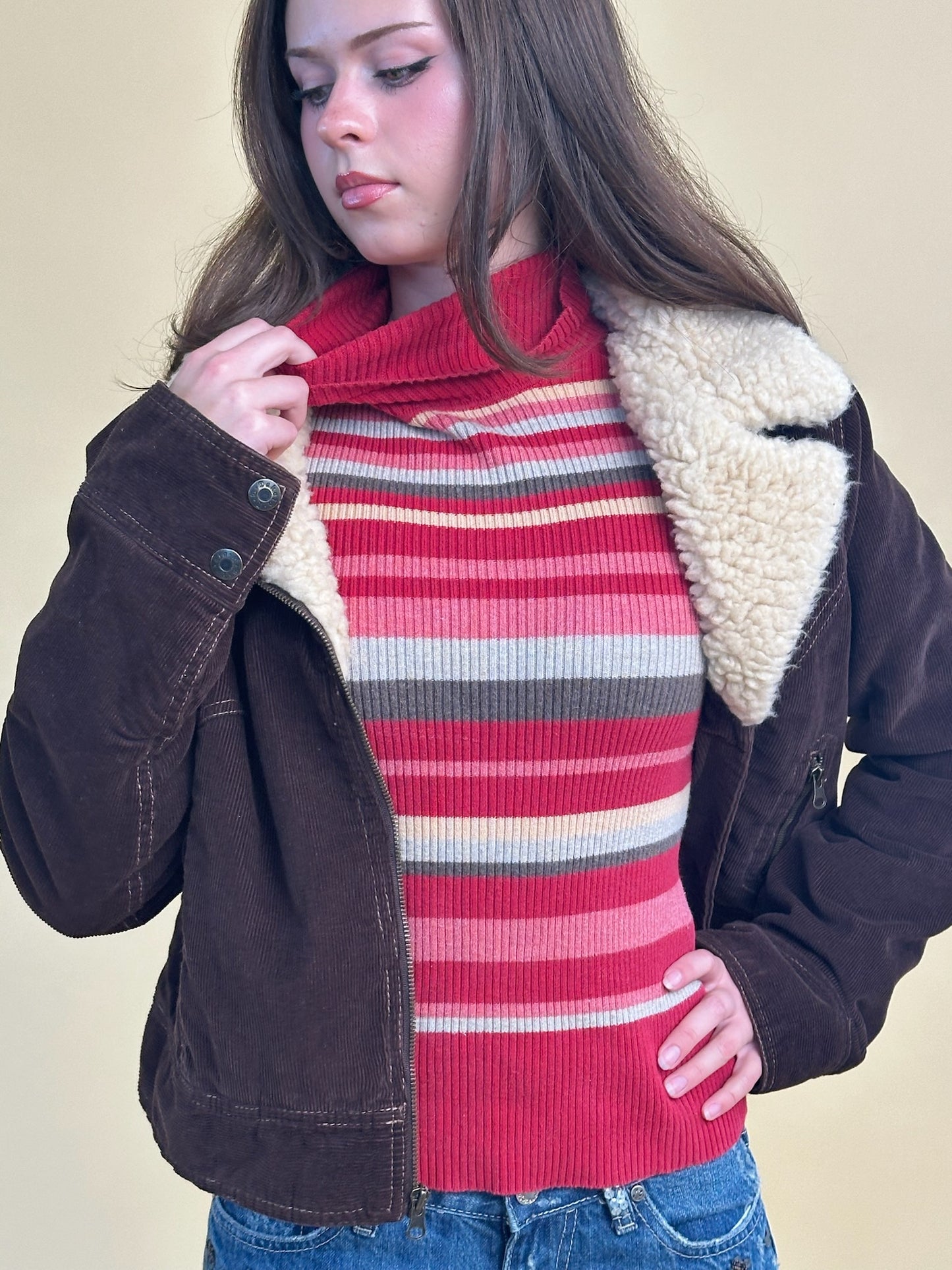 Striped Turtleneck Sweater (XS)