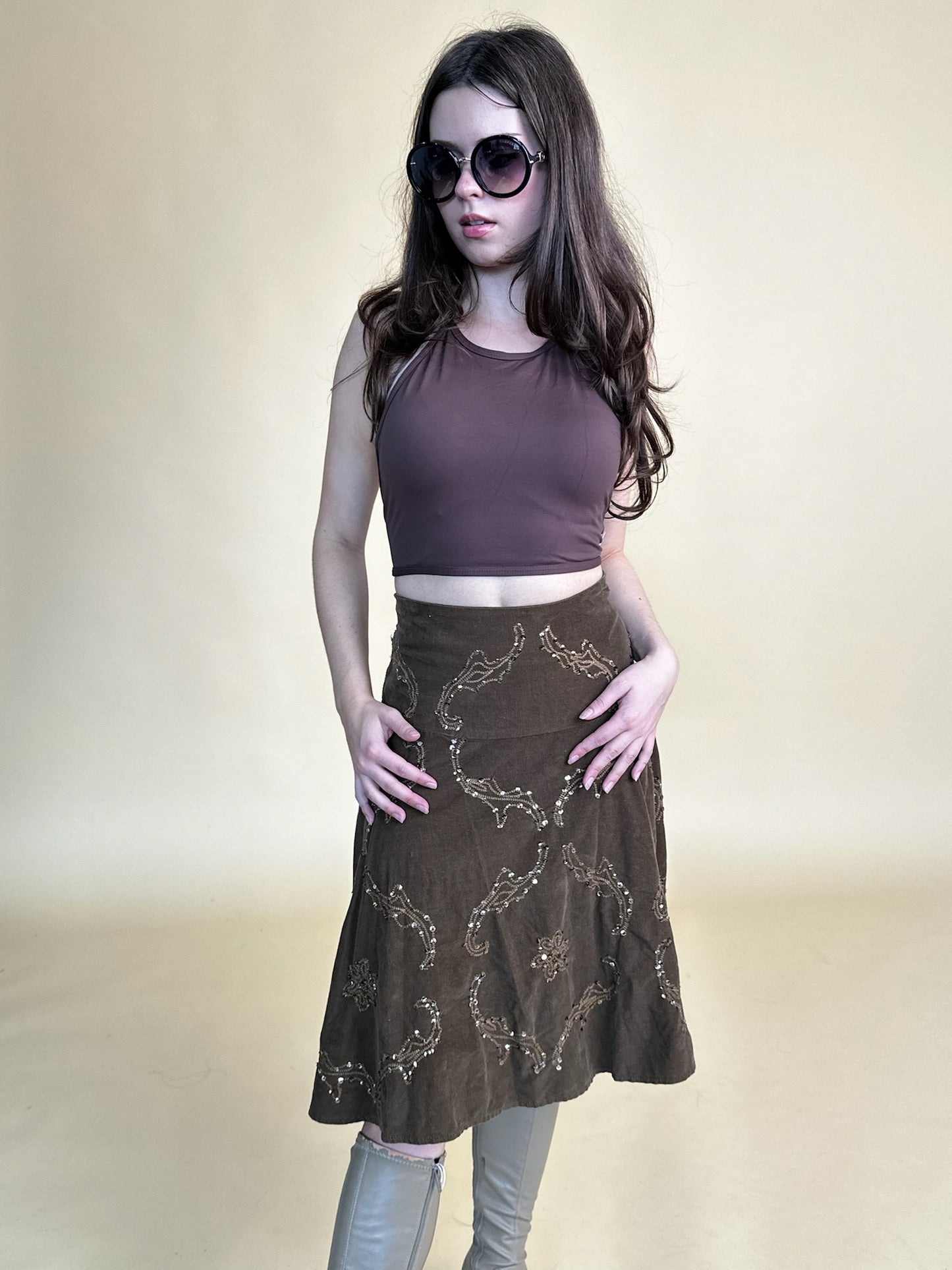 Halter Brown Crop Top (8)