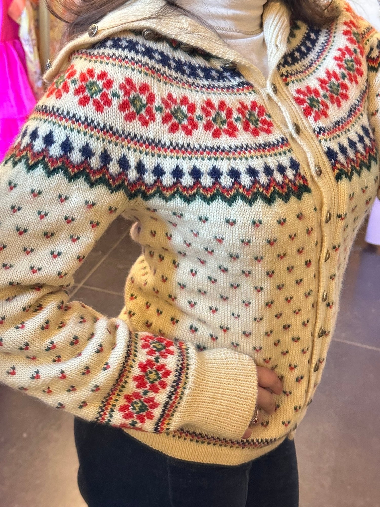 1950s Nordic Wool Fair Isle Sweater (L) - Esita The Label