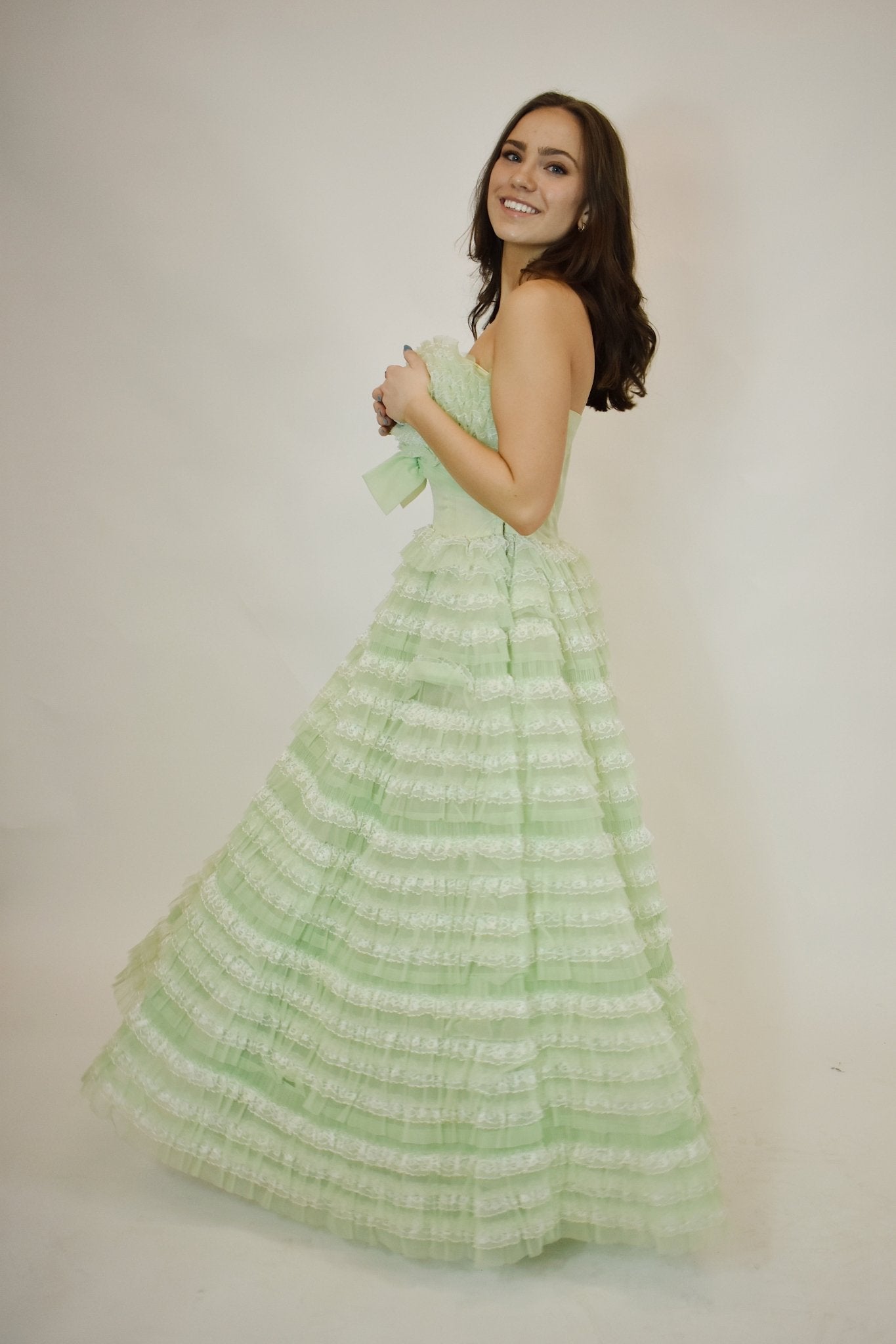 1950s Pastel Green Gown (M) - Esita The Label