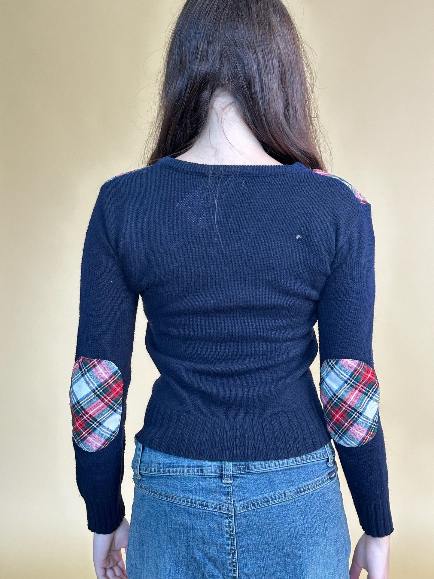 1970s Navy Plaid Sweater (S) - Esita The Label