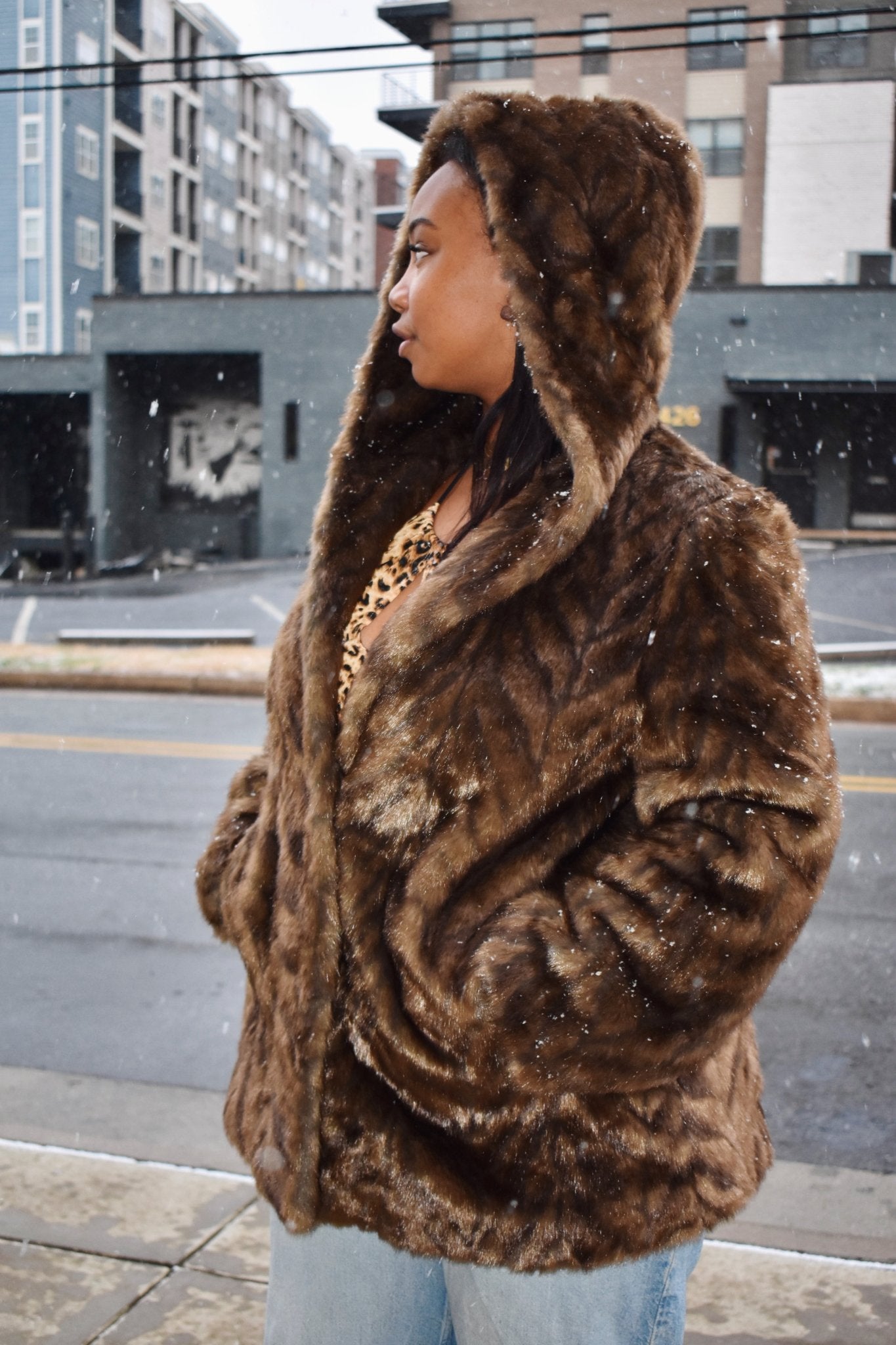 2000s East 5th Faux Fur Coat (L) - Esita The Label